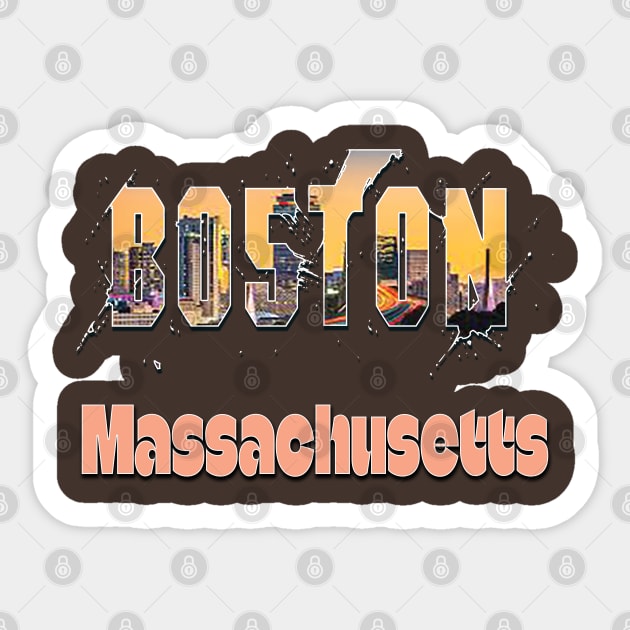 Boston Massachusetts Sticker by TeeText